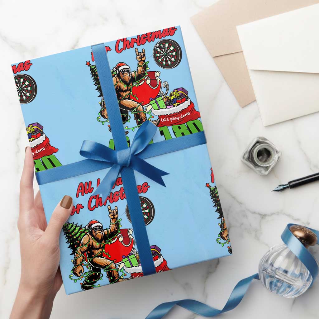 All I Want For Christmas Is A 180 Wrapping Paper Roll Bigfoot Lover Dartist Gift - Wonder Print Shop