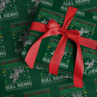 All I Want For Christmas Is Bull Riding Wrapping Paper Roll Skeleton Cowboy Ugly Sweater Gift - Wonder Print Shop