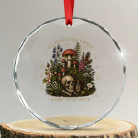 All Plants Are Edible Some Only Once Crystal Glass Ornament Vintage Botanical Mushroom Skull Gothic Plant Lover