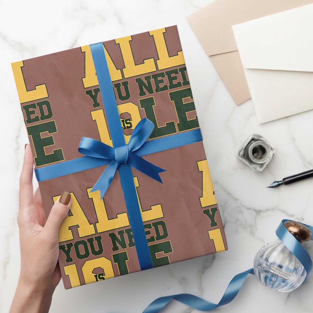 All You Need is Love Wrapping Paper Roll Retro Jordan GB Football Lover Fan Gift - Wonder Print Shop
