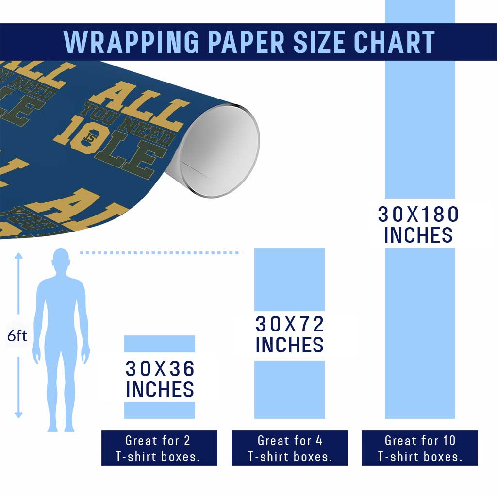 All You Need is Love Wrapping Paper Roll Retro Jordan GB Football Lover Fan Gift - Wonder Print Shop