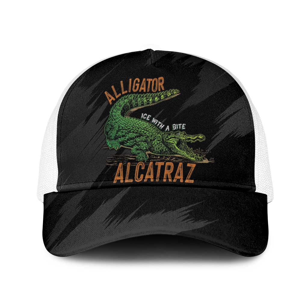 Alligator Alcatraz Baseball Net Cap ICE With A Bite - Wonder Print Shop