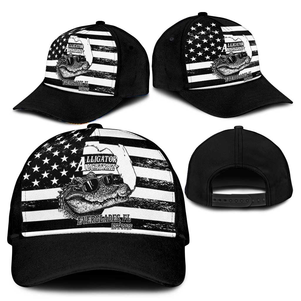 Alligator Alcatraz Classic Cap Cool Gator Everglades USA Grunge Flag LT14