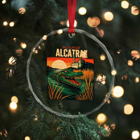 Alligator Alcatraz Crystal Glass Ornament Retro Florida Swamp Political Prison TS02