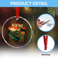 Alligator Alcatraz Crystal Glass Ornament Retro Florida Swamp Political Prison TS02