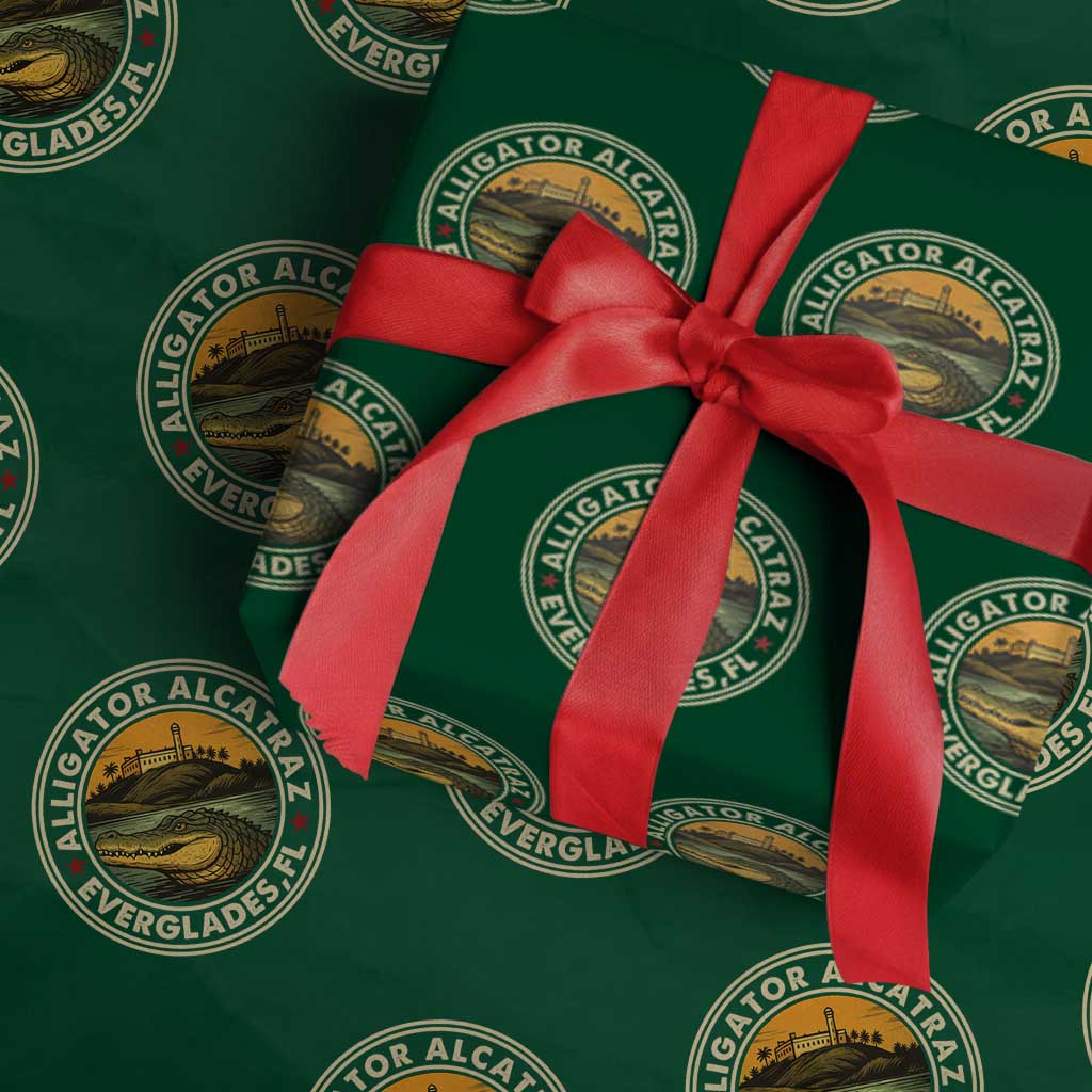 Alligator Alcatraz Everglades Florida Wrapping Paper Roll Vintage Political Satire Retro - Wonder Print Shop