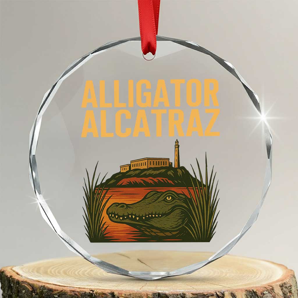Alligator Alcatraz Florida Crystal Glass Ornament Political Swamp Prison Dark Humor - Wonder Print Shop