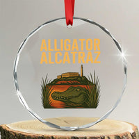 Alligator Alcatraz Florida Crystal Glass Ornament Political Swamp Prison Dark Humor TS02