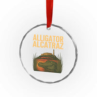 Alligator Alcatraz Florida Crystal Glass Ornament Political Swamp Prison Dark Humor TS02