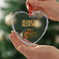 Alligator Alcatraz Florida Heart Crystal Glass Ornament Political Swamp Prison Dark Humor - Wonder Print Shop