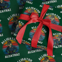 Alligator Alcatraz Florida Wrapping Paper Roll Funny Gator Cop Political Humor Retro Sunset - Wonder Print Shop