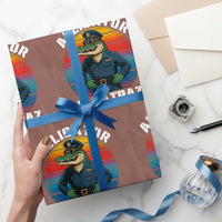 Alligator Alcatraz Florida Wrapping Paper Roll Funny Gator Cop Political Humor Retro Sunset - Wonder Print Shop
