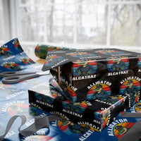 Alligator Alcatraz Florida Wrapping Paper Roll Funny Gator Cop Political Humor Retro Sunset - Wonder Print Shop