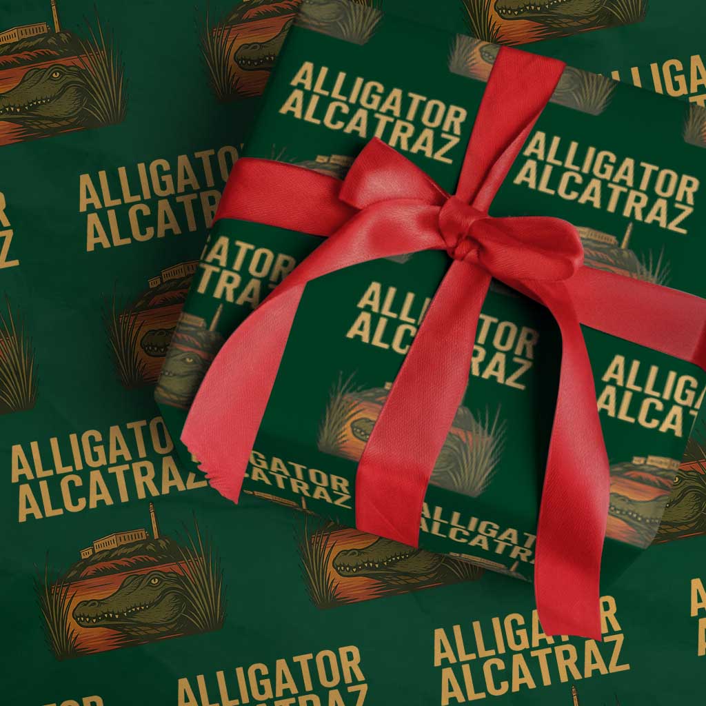 Alligator Alcatraz Florida Wrapping Paper Roll Political Swamp Prison Dark Humor - Wonder Print Shop