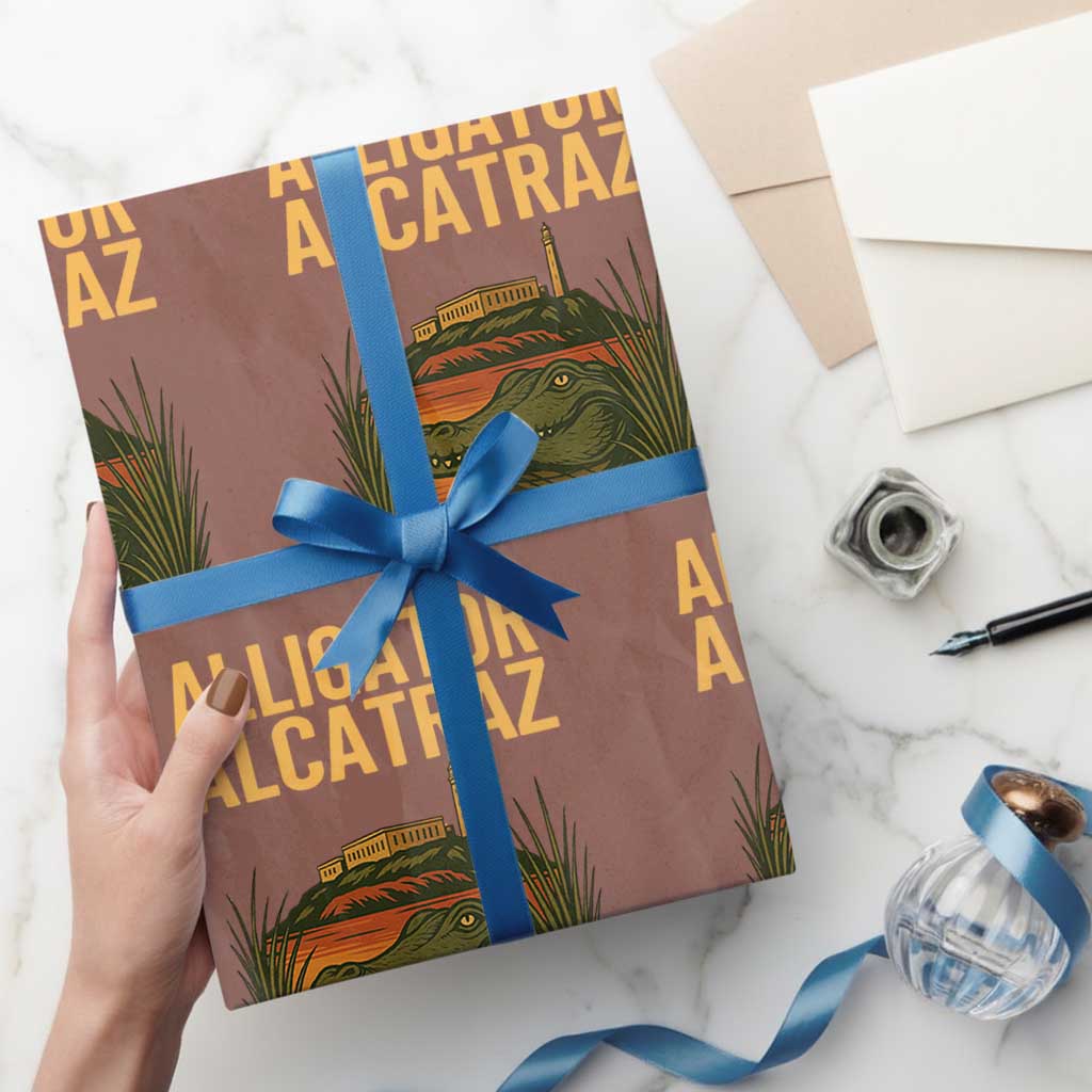 Alligator Alcatraz Florida Wrapping Paper Roll Political Swamp Prison Dark Humor - Wonder Print Shop