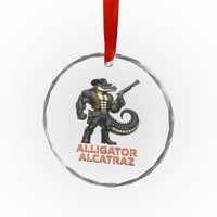 Alligator Alcatraz Gunslinger Crystal Glass Ornament Swamp Outlaw Satire Patriotic Rebel TS02