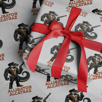 Alligator Alcatraz Gunslinger Wrapping Paper Roll Swamp Outlaw Satire Patriotic Rebel - Wonder Print Shop