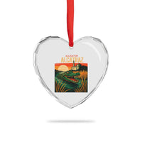 Alligator Alcatraz Heart Crystal Glass Ornament Retro Florida Swamp Political Prison - Wonder Print Shop