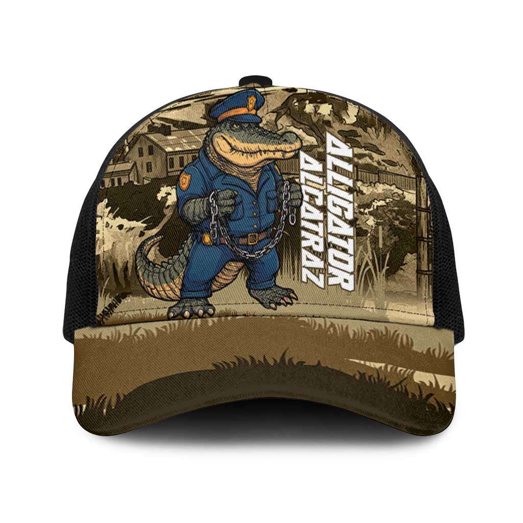 Alligator Alcatraz Mesh Trucker Cap Police Gator Rock Penitentiary - Wonder Print Shop