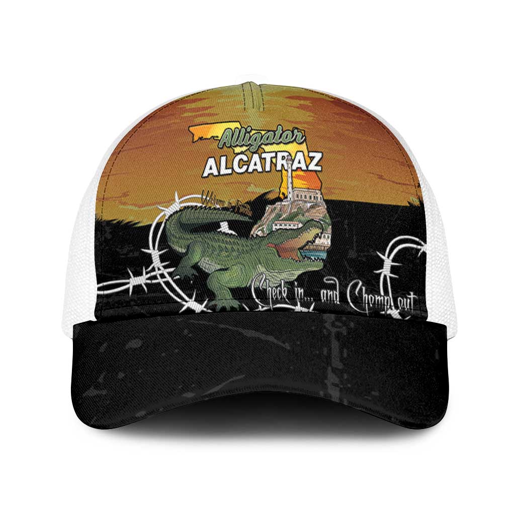 Alligator Alcatraz Mesh Trucker Cap Prison Florida Everglades - Wonder Print Shop