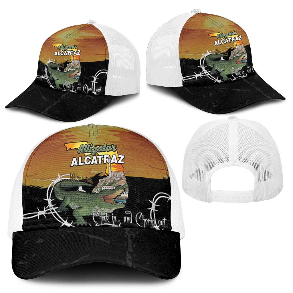 Alligator Alcatraz Mesh Trucker Cap Prison Florida Everglades - Wonder Print Shop