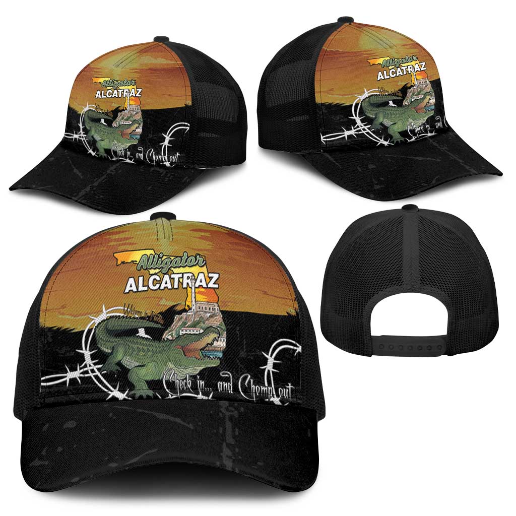 Alligator Alcatraz Mesh Trucker Cap Prison Florida Everglades - Wonder Print Shop