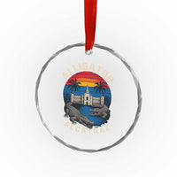 Alligator Alcatraz Political Crystal Glass Ornament Florida Prison State Retro Sunset TS02