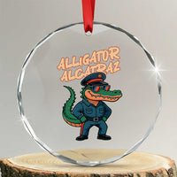 Alligator Alcatraz Political Crystal Glass Ornament Funny Florida Gator Cop with Attitude TS02