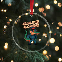 Alligator Alcatraz Political Crystal Glass Ornament Funny Florida Gator Cop with Attitude TS02