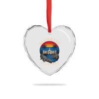 Alligator Alcatraz Political Heart Crystal Glass Ornament Florida Prison State Retro Sunset - Wonder Print Shop