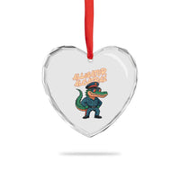 Alligator Alcatraz Political Heart Crystal Glass Ornament Funny Florida Gator Cop with Attitude - Wonder Print Shop