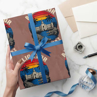 Alligator Alcatraz Political Wrapping Paper Roll Florida Prison State Retro Sunset - Wonder Print Shop