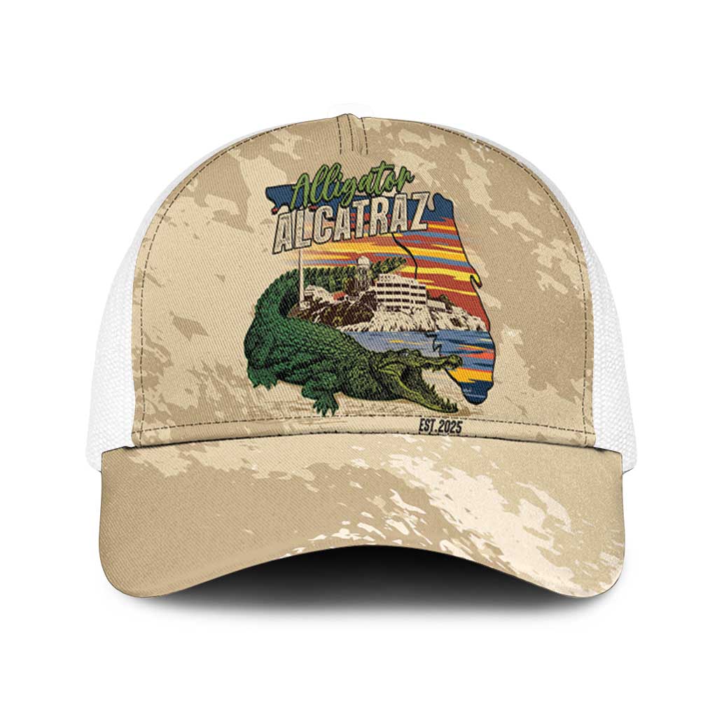 Alligator Alcatraz Retro Baseball Net Cap The Swamp - Wonder Print Shop