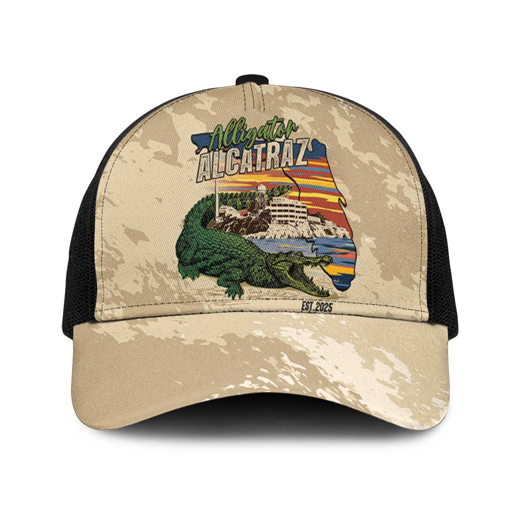 Alligator Alcatraz Retro Mesh Trucker Cap The Swamp - Wonder Print Shop