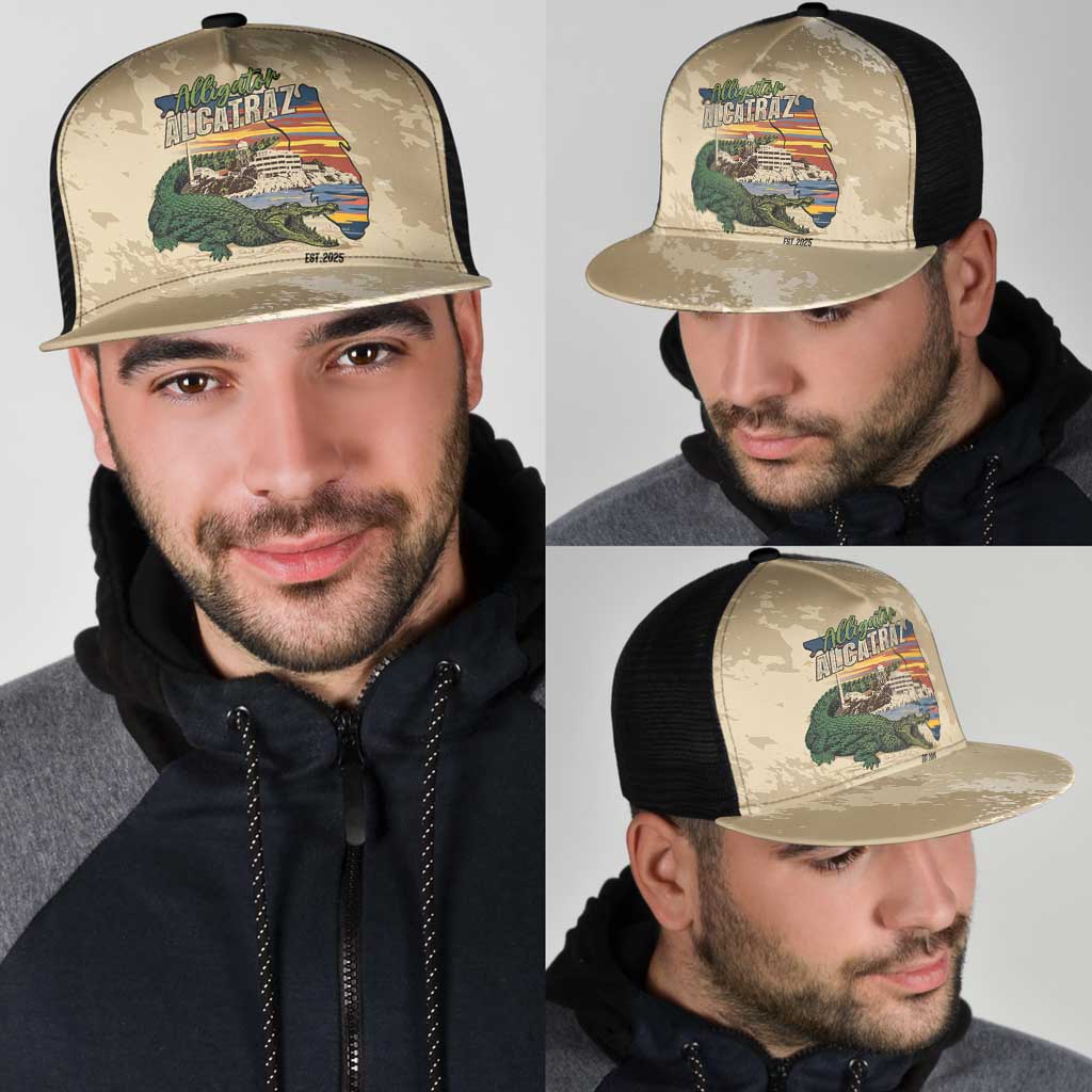 Alligator Alcatraz Retro Mesh Trucker Cap The Swamp - Wonder Print Shop