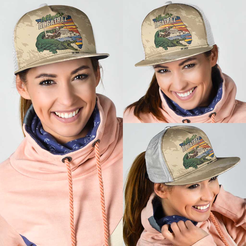 Alligator Alcatraz Retro Mesh Trucker Cap The Swamp - Wonder Print Shop
