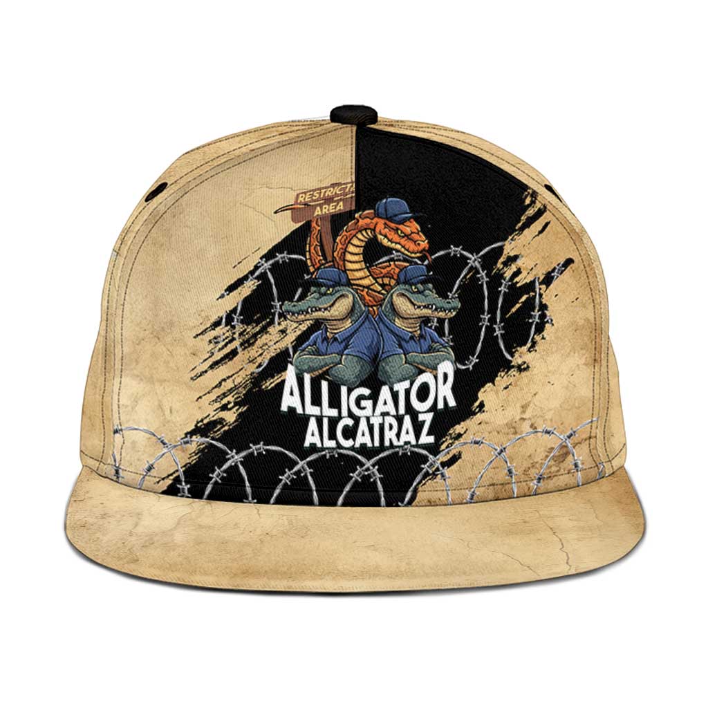 Alligator Alcatraz Snapback Cap Gator and Python Restricted Area - Wonder Print Shop