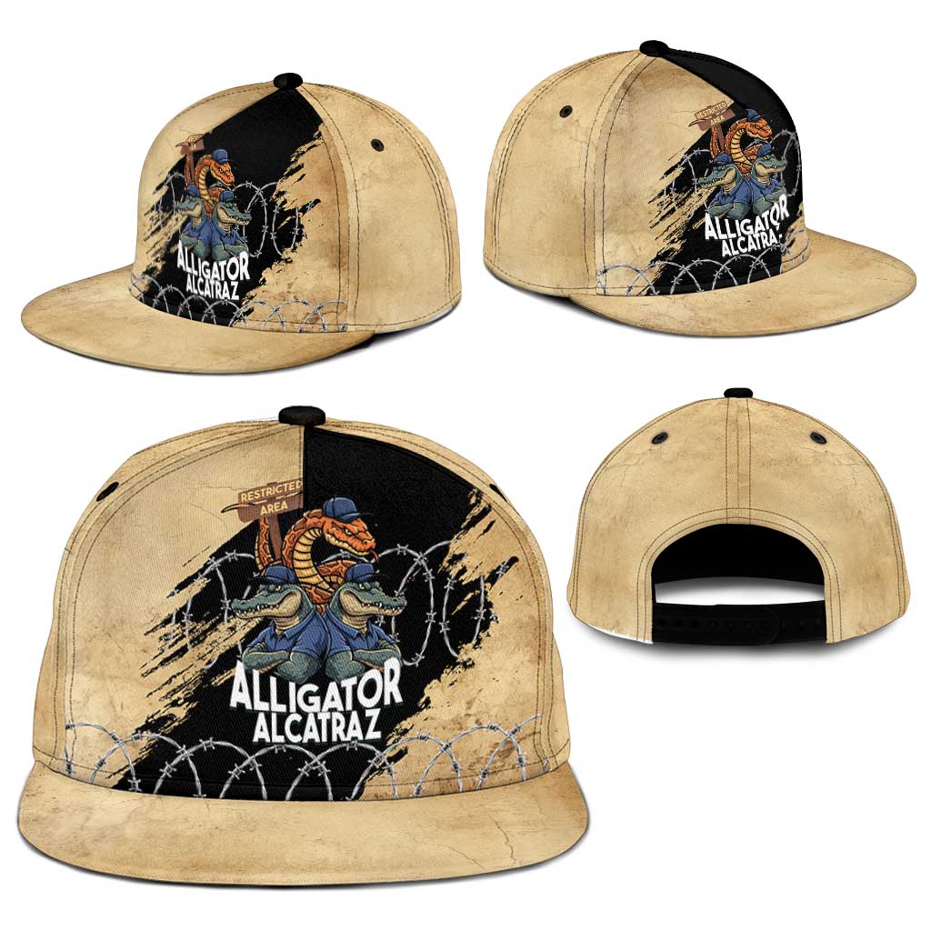 Alligator Alcatraz Snapback Cap Gator and Python Restricted Area - Wonder Print Shop