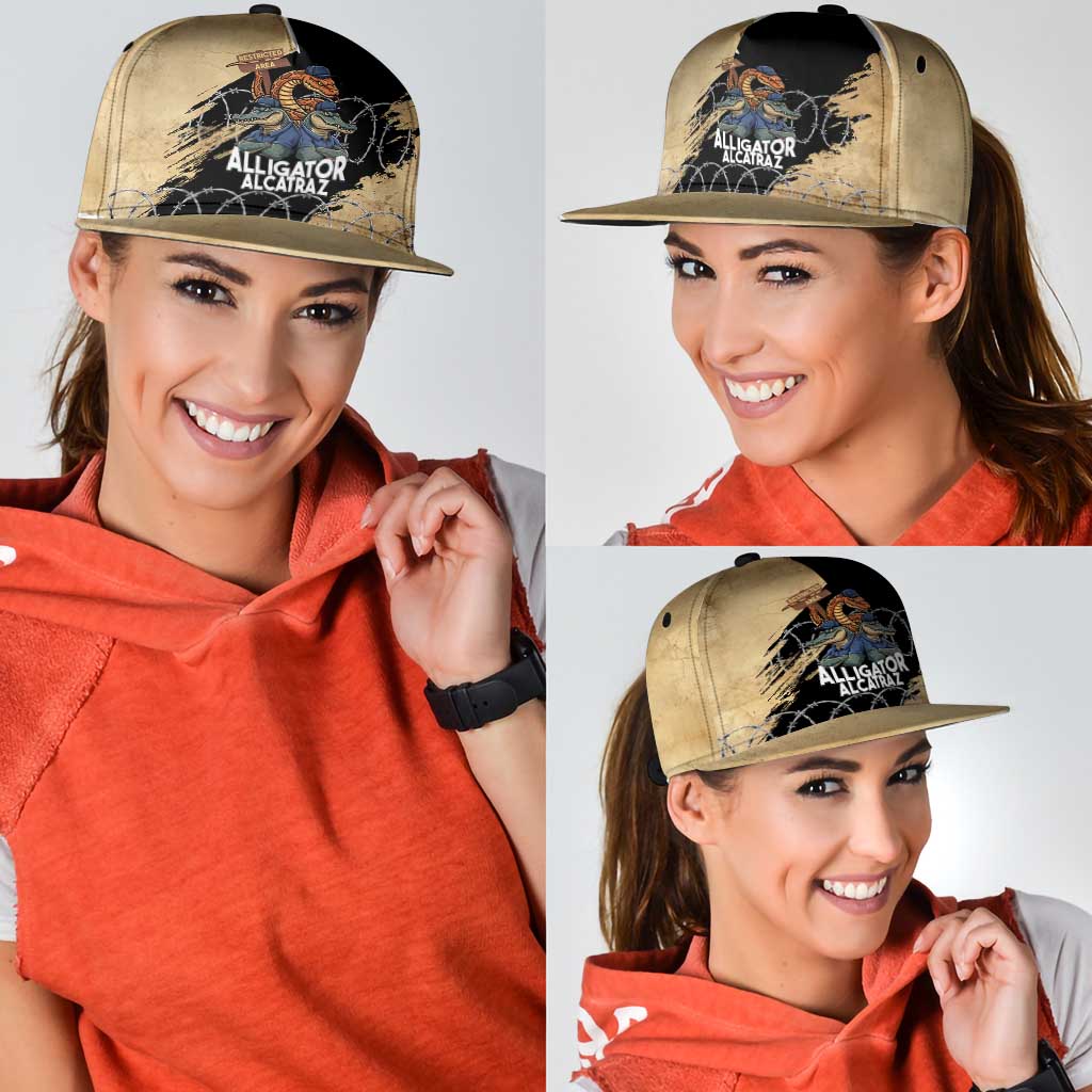 Alligator Alcatraz Snapback Cap Gator and Python Restricted Area - Wonder Print Shop