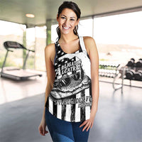 Alligator Alcatraz Women Racerback Tank Cool Gator Everglades USA Grunge Flag - Wonder Print Shop