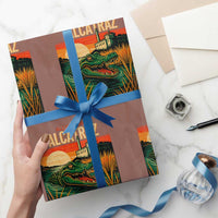 Alligator Alcatraz Wrapping Paper Roll Retro Florida Swamp Political Prison - Wonder Print Shop