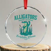 Alligators Against Alcatraz Crystal Glass Ornament Everglades Florida for Human Rights TS02