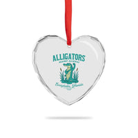 Alligators Against Alcatraz Heart Crystal Glass Ornament Everglades Florida for Human Rights - Wonder Print Shop