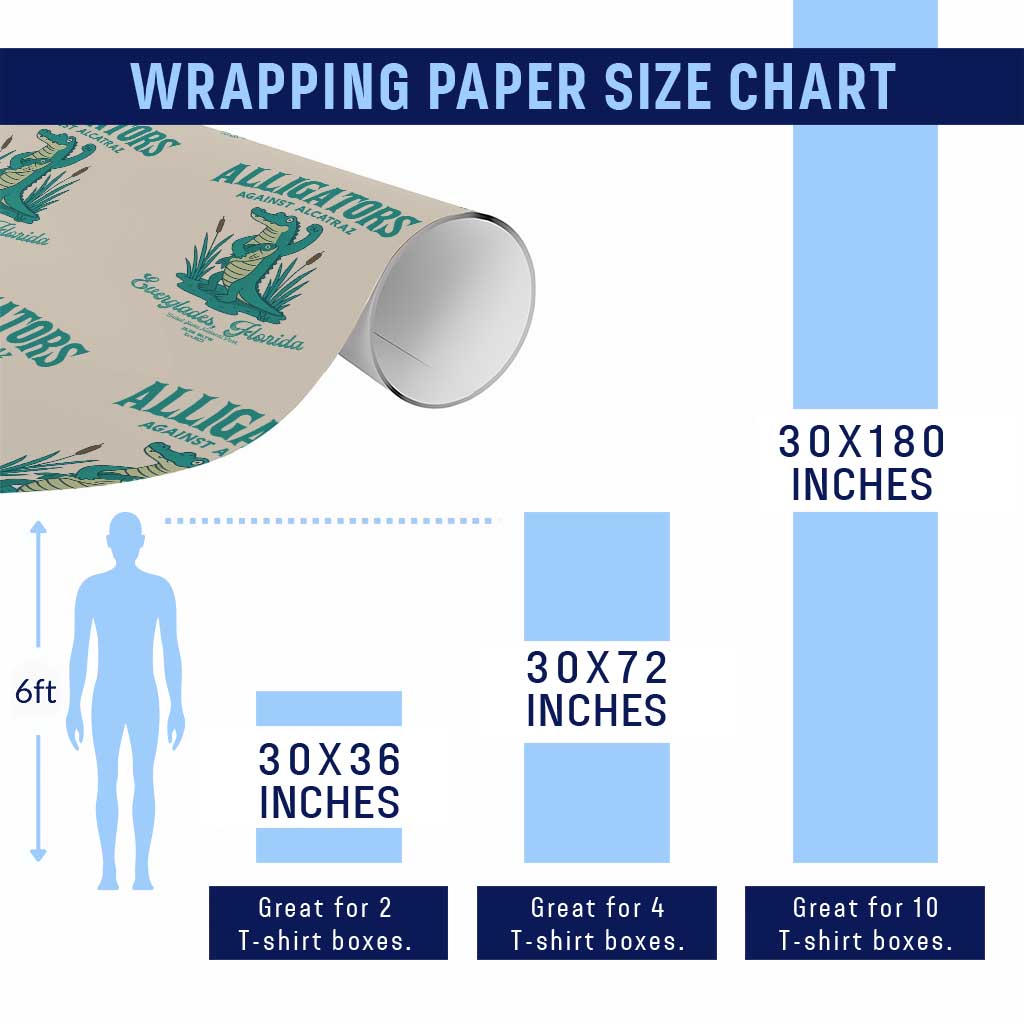 Alligators Against Alcatraz Wrapping Paper Roll Everglades Florida for Human Rights - Wonder Print Shop