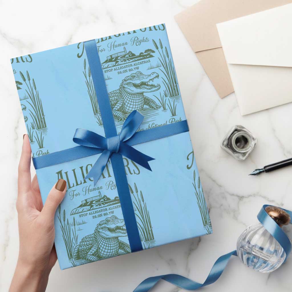 Alligators for Human Rights Wrapping Paper Roll Save Everglades Alcatraz - Wonder Print Shop