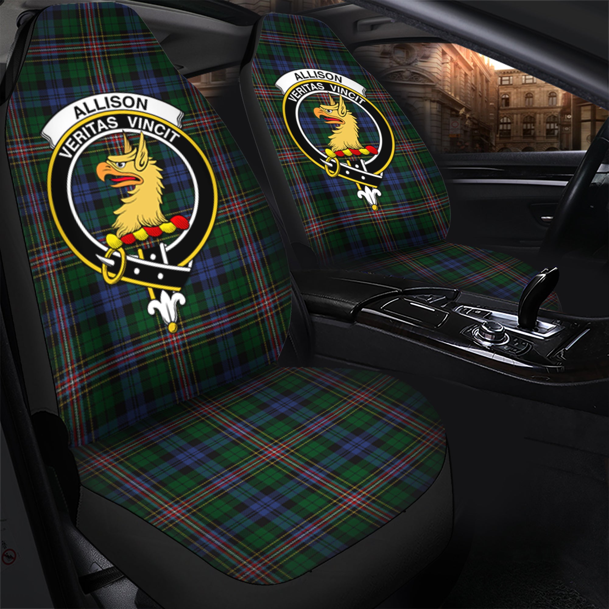 Allison Clan Tartan Car Seat Cover, Family Crest Tartan Seat Cover TS23