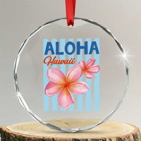 Aloha Hawaii Crystal Glass Ornament Hibiscus Flower Tropical Beach Vacation