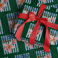 Aloha Hawaii Wrapping Paper Roll Hibiscus Flower Tropical Beach Vacation