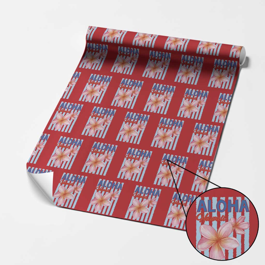Aloha Hawaii Wrapping Paper Roll Hibiscus Flower Tropical Beach Vacation