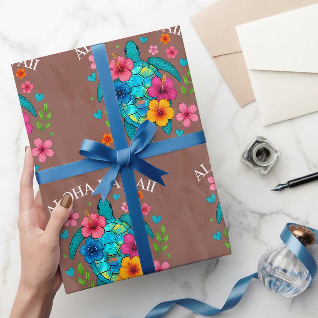 Aloha Hawaii Wrapping Paper Roll Sea Turtle Summer Hawaiian Island - Wonder Print Shop